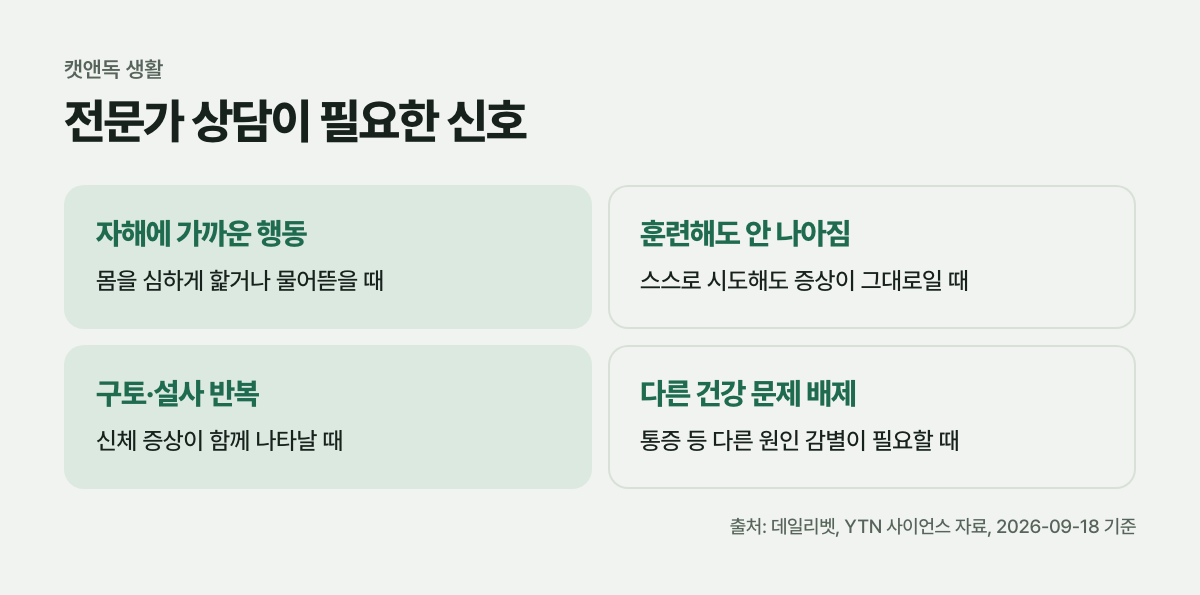 전문가 상담이 필요한 신호