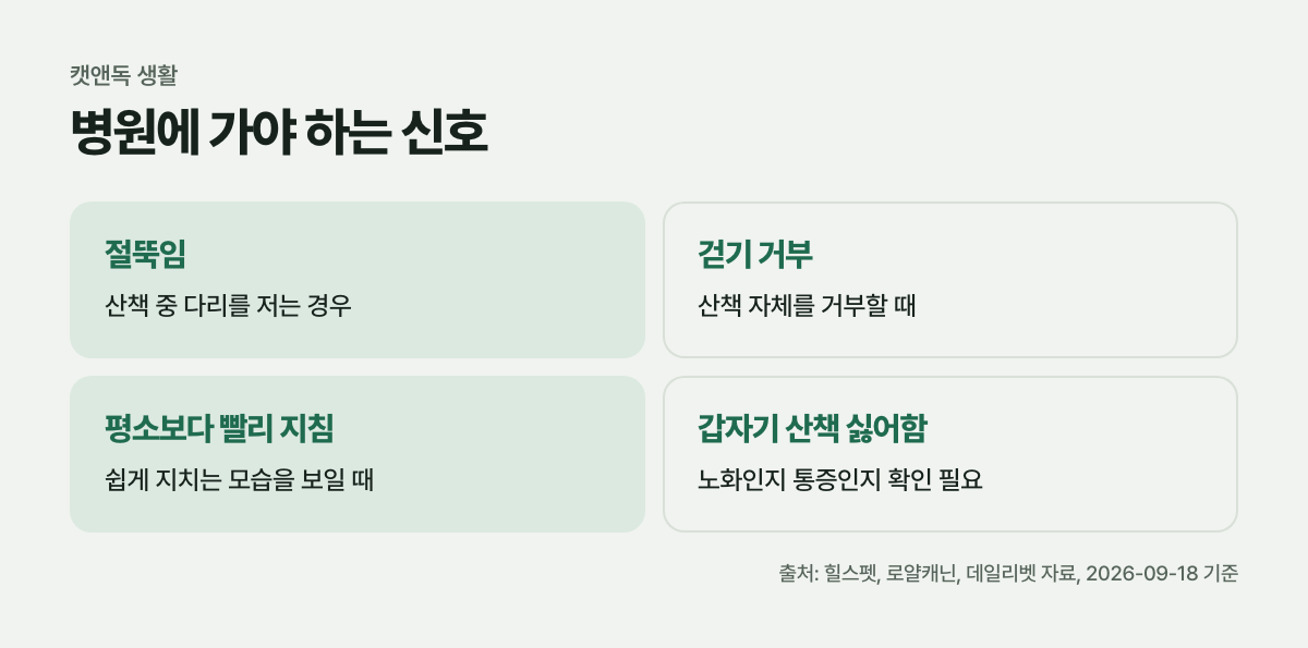 병원에 가야 하는 신호