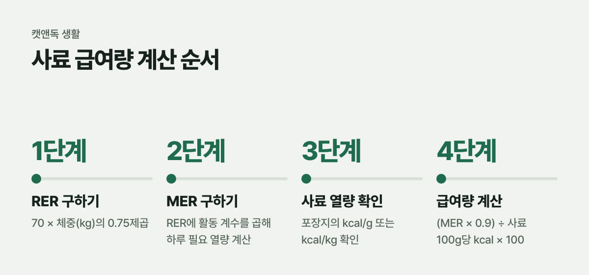 사료 급여량 계산 순서